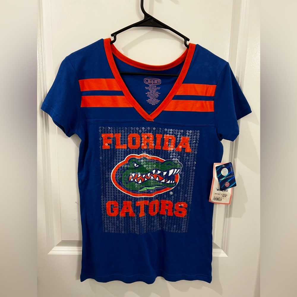 University of Florida Gators V Neck Shirt with Sequins
